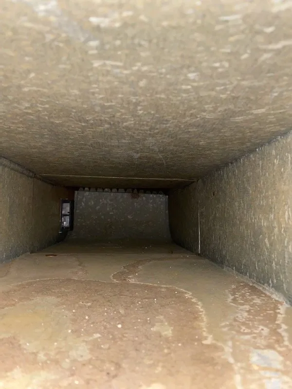 Spotless HVAC duct after professional cleaning